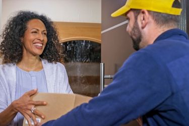 Box being delivered to the customer