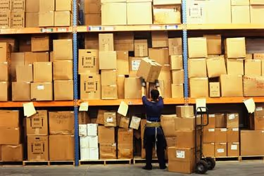 Employee Arranging the warehouse
