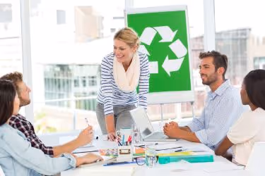 Company discussing about recycling