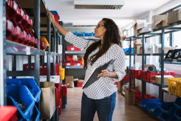 Woman picking an order