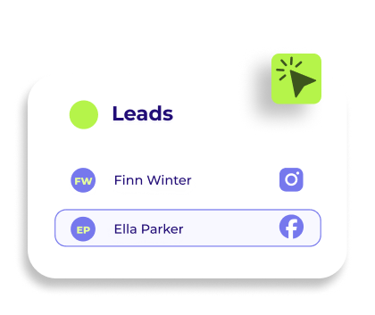 Lead list with candidates from Instagram and Facebook