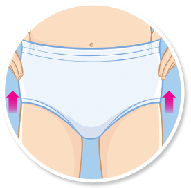 graphic of instruction on how to use adult diaper 