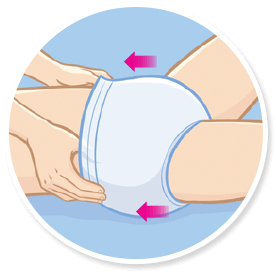 graphic of instruction on how to use adult diaper 