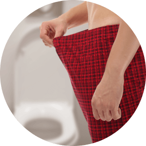 image of skinny guy with loose shorts (weight loss)