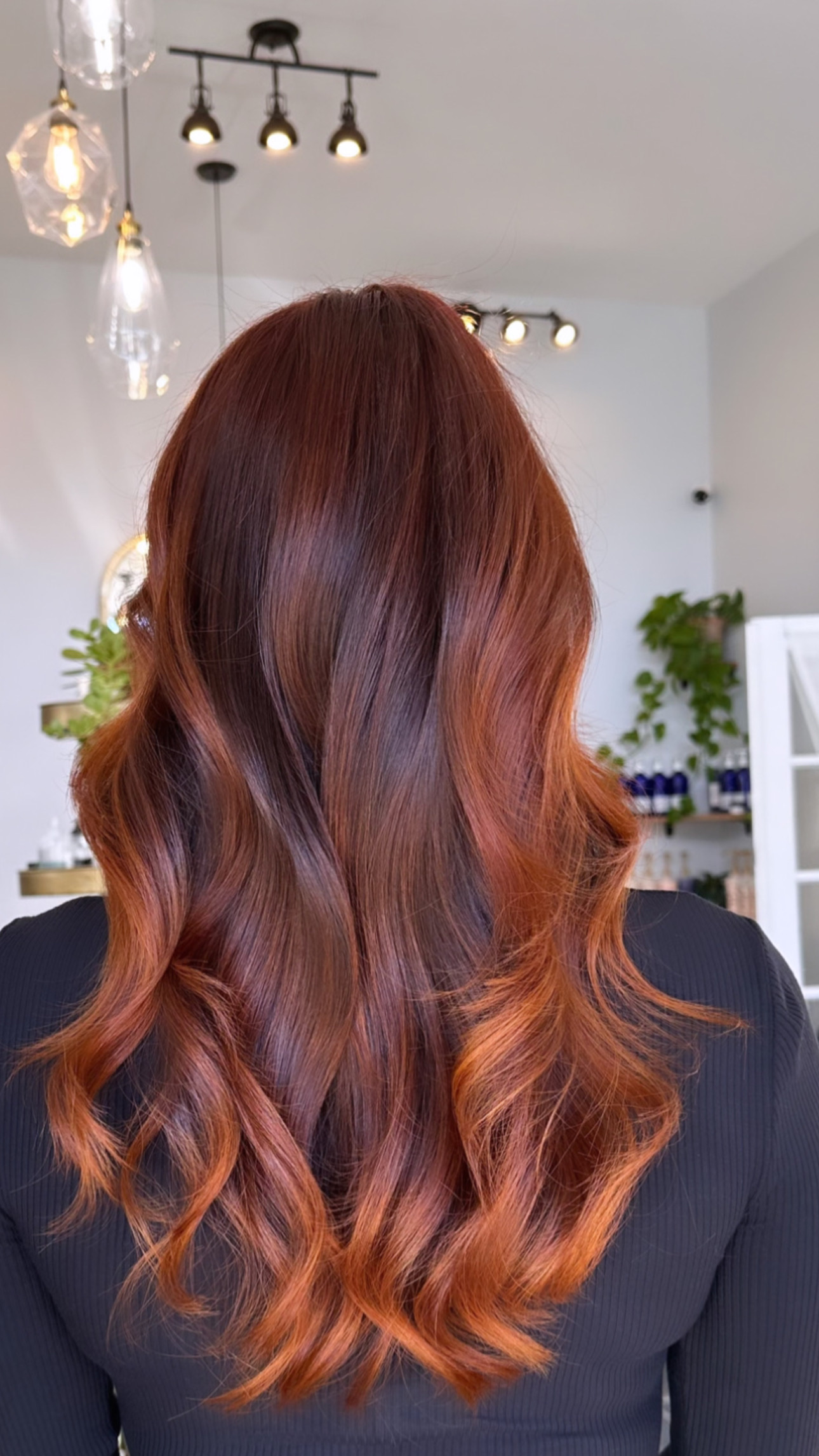 Deep Copper Red Balayage
