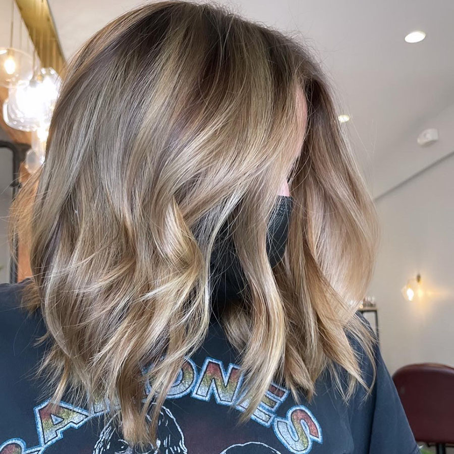 Dimensional balayage and low lights