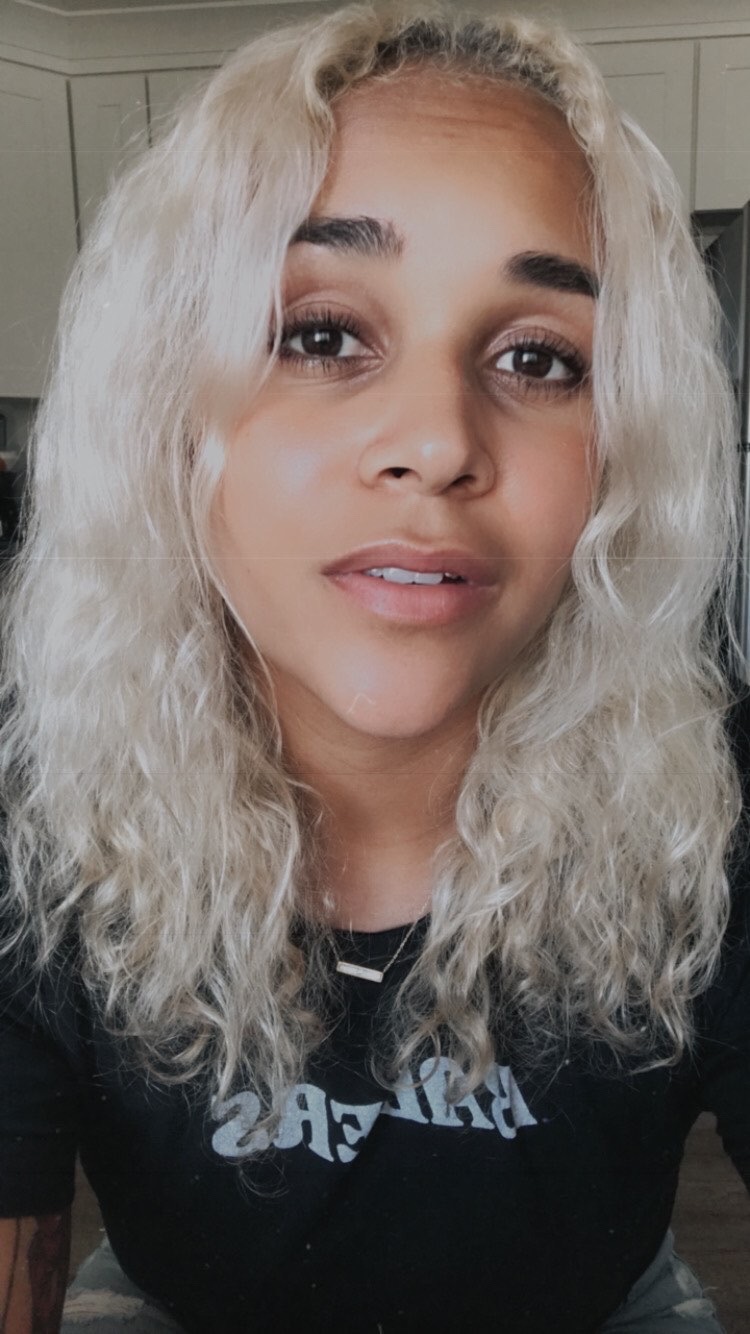 platinum blonde curls