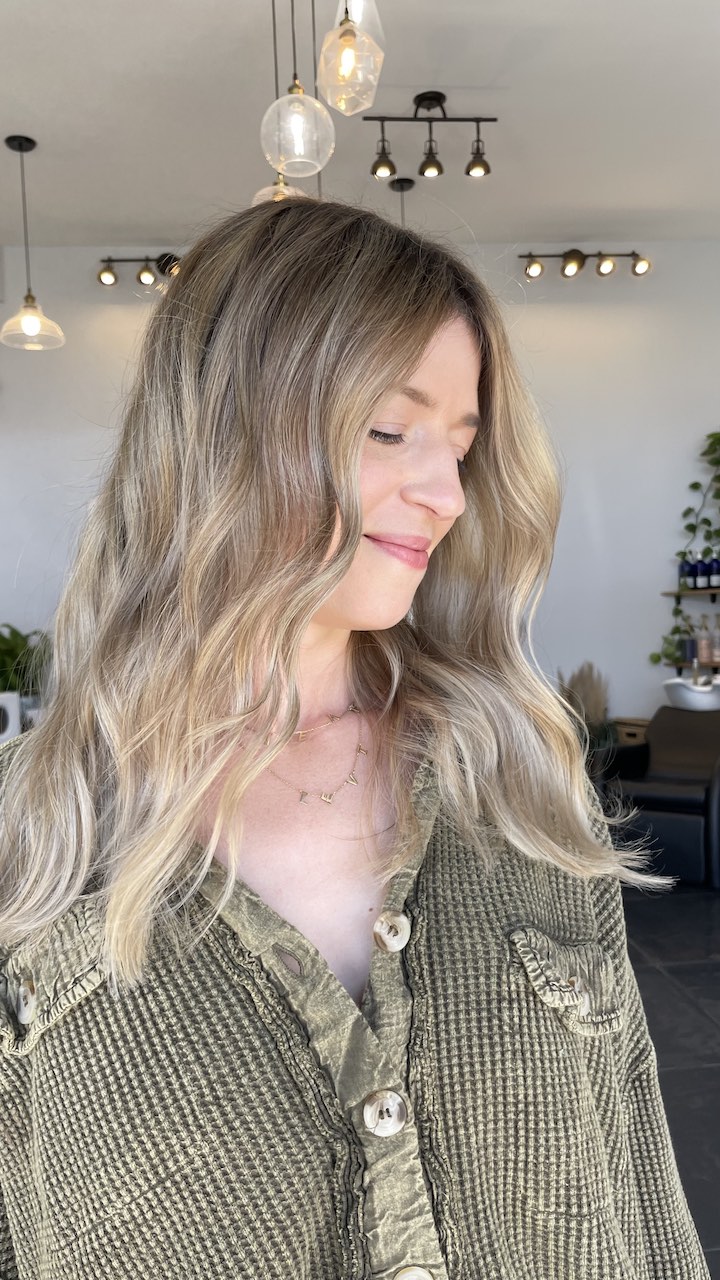 Blondes come in so many colors. This one was done by Sophie to help blend new white hairs.