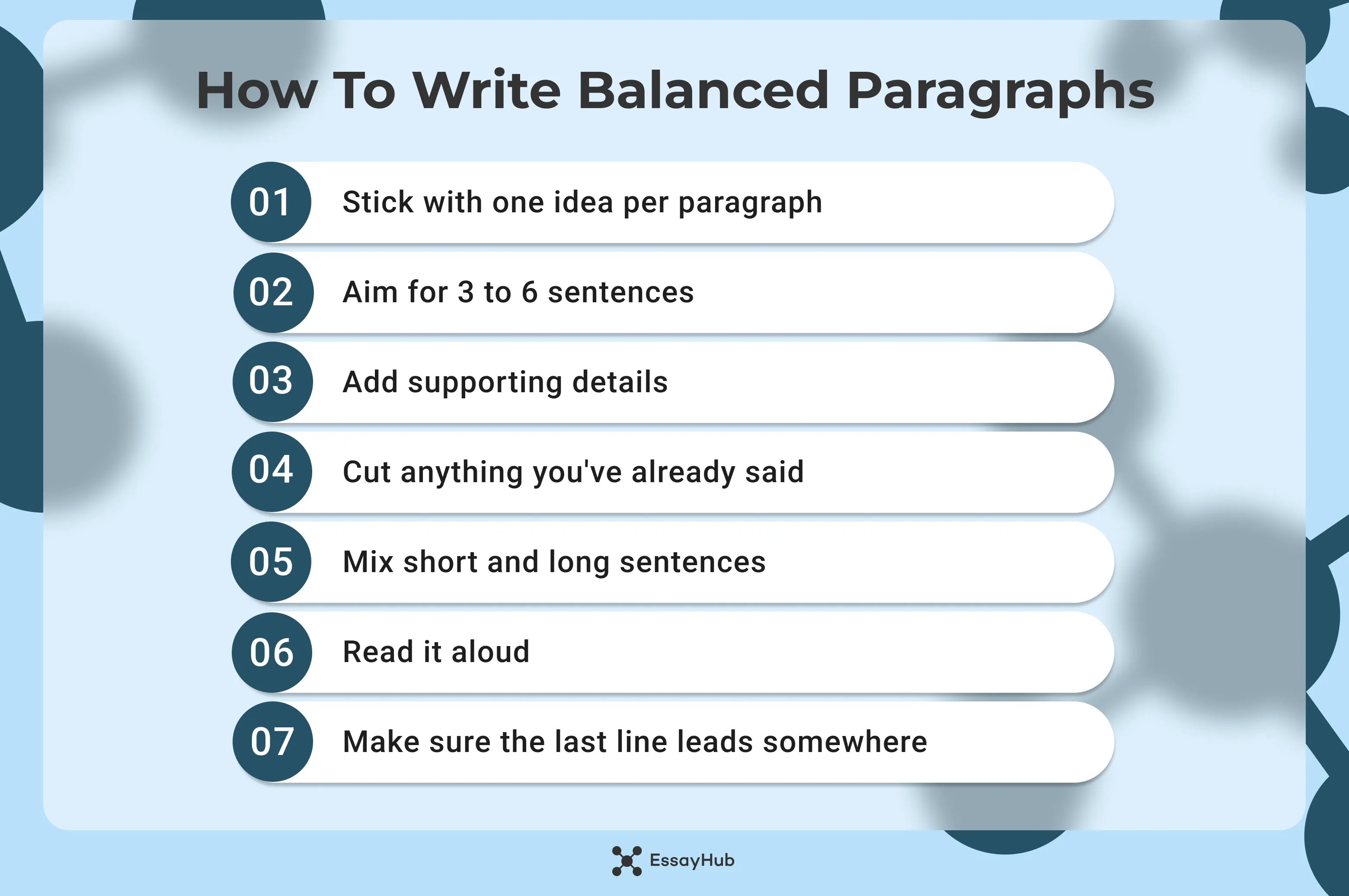 how to write balanced paragraphs