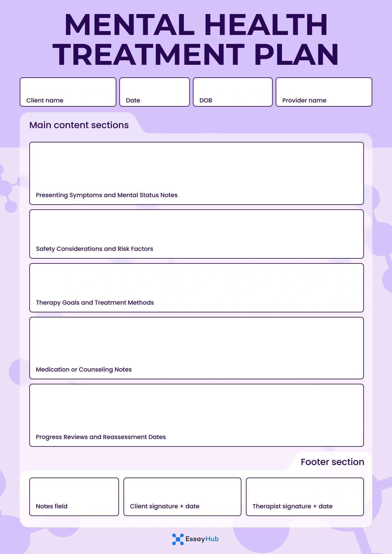 Mental Health Treatment Plan Template
