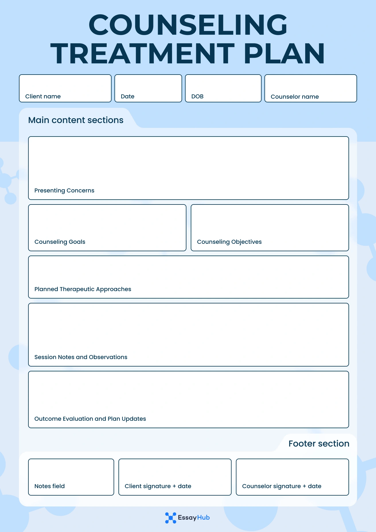Counseling Treatment Plan Template