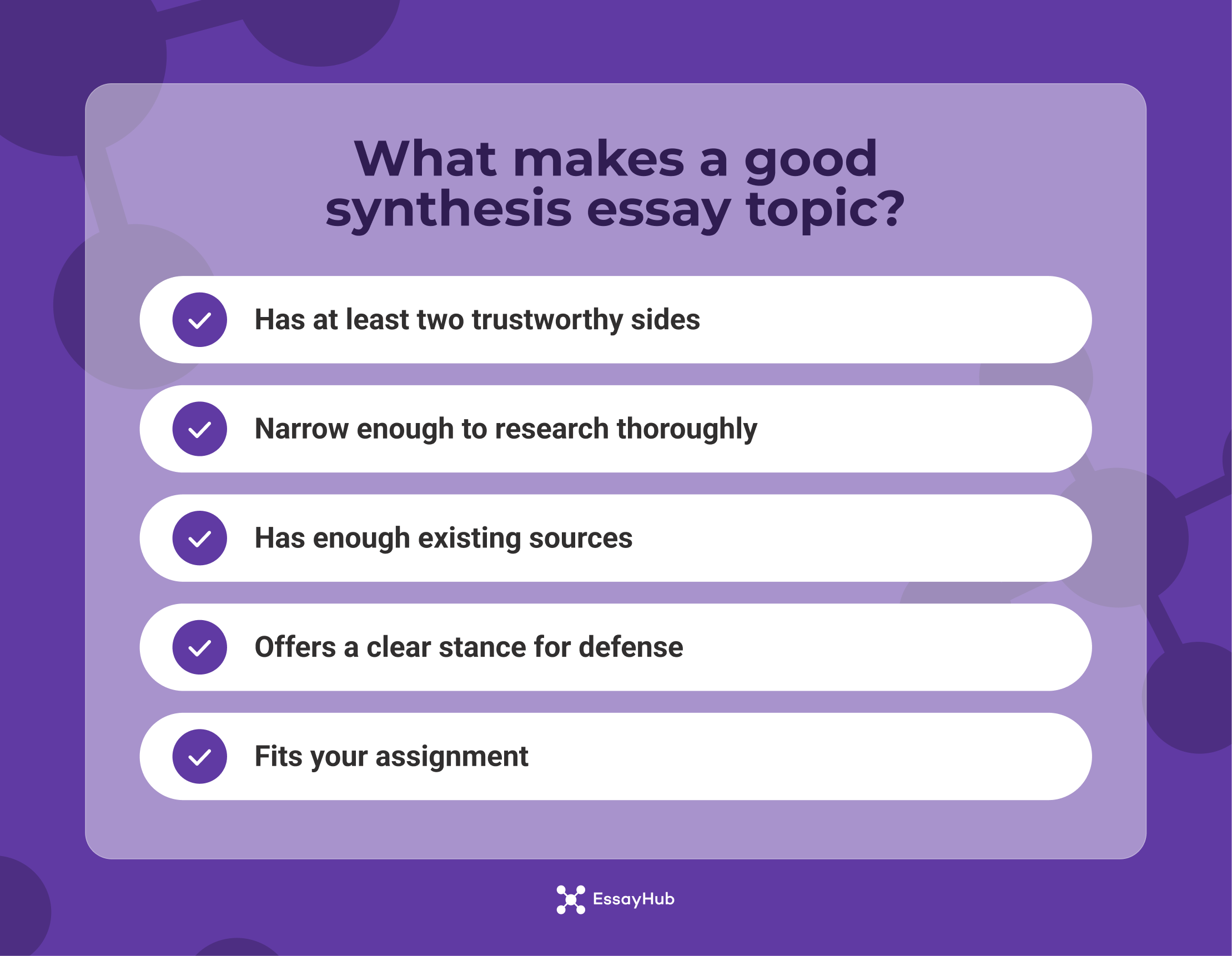 What is a good synthesis essay topic?