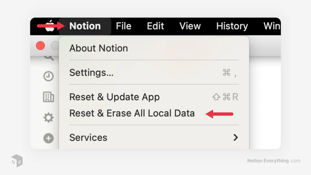 Reset All Local Data in Notion