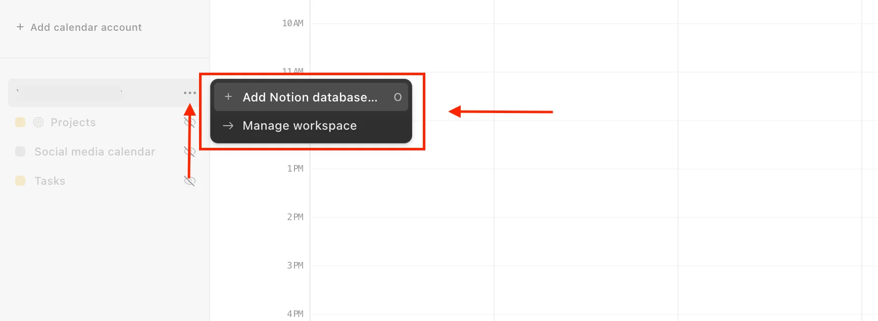 How to manually add Notion database to Notion Calendar