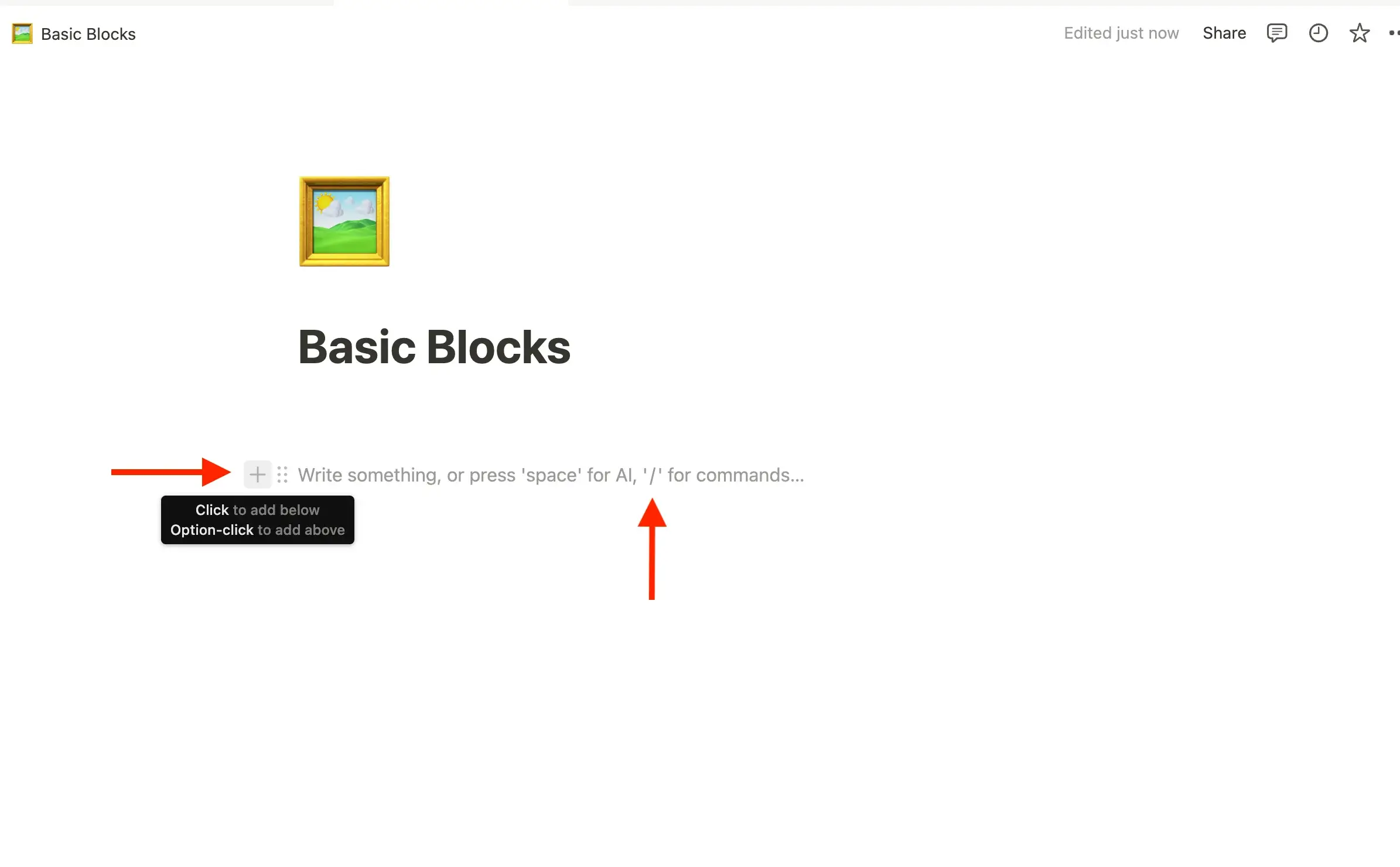 How to add a block in Notion