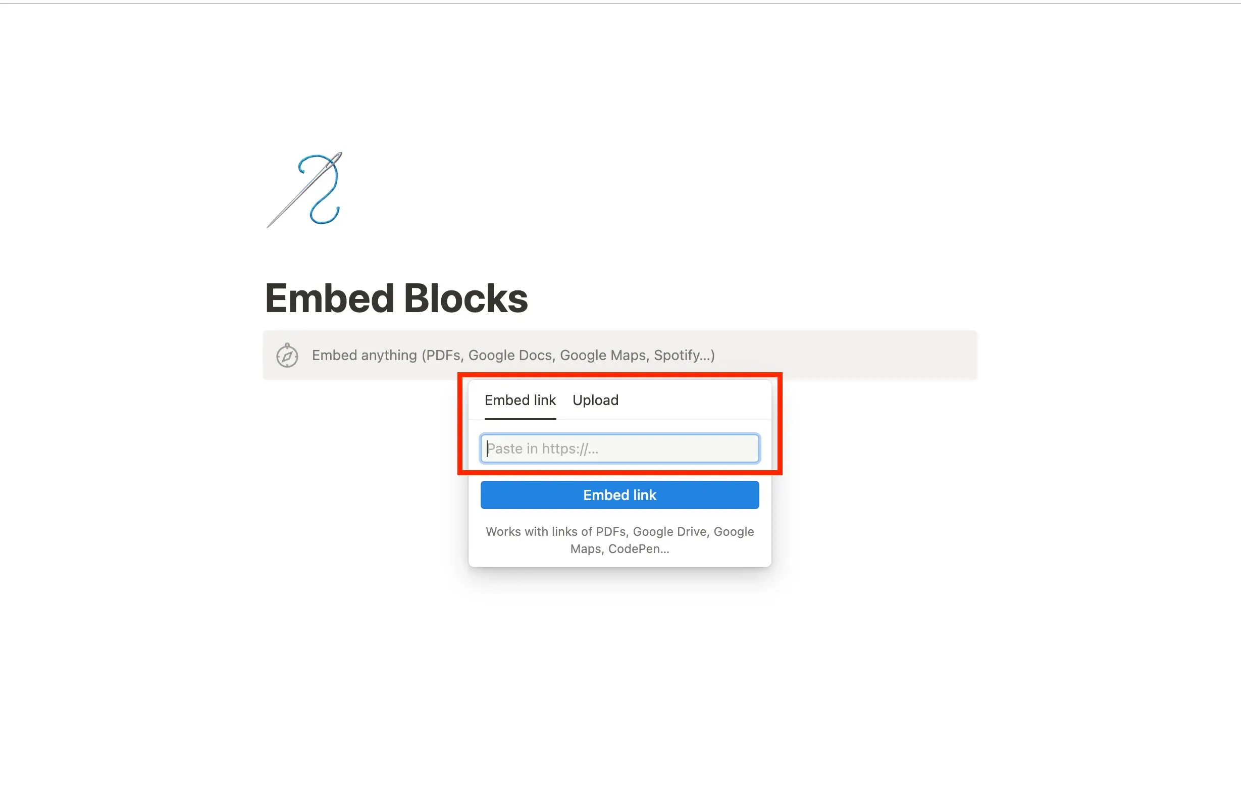 How to add embed block in Notion