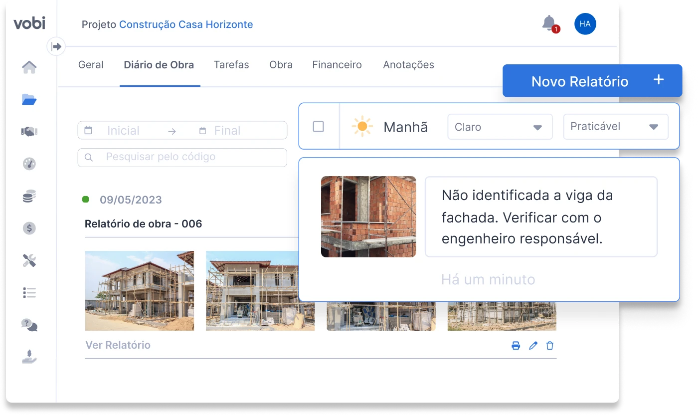 diário de obra online vobi