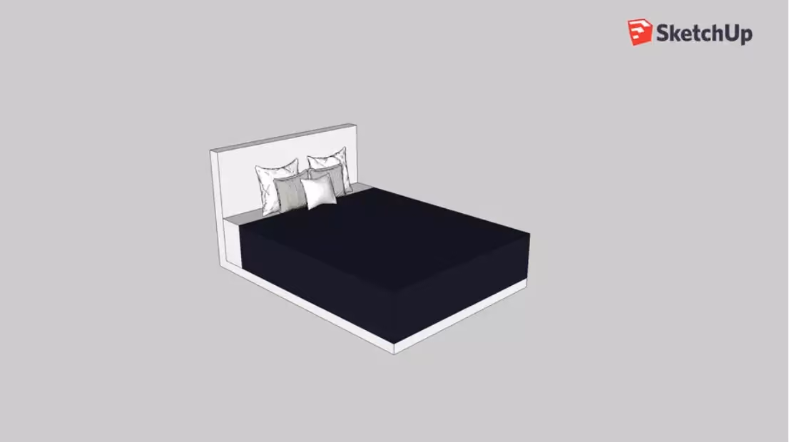 cama casal blocos para sketchup