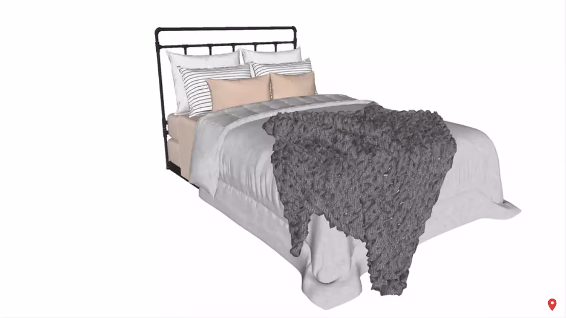 cama casal blocos para sketchup