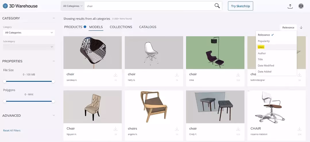 blocos para sketchup