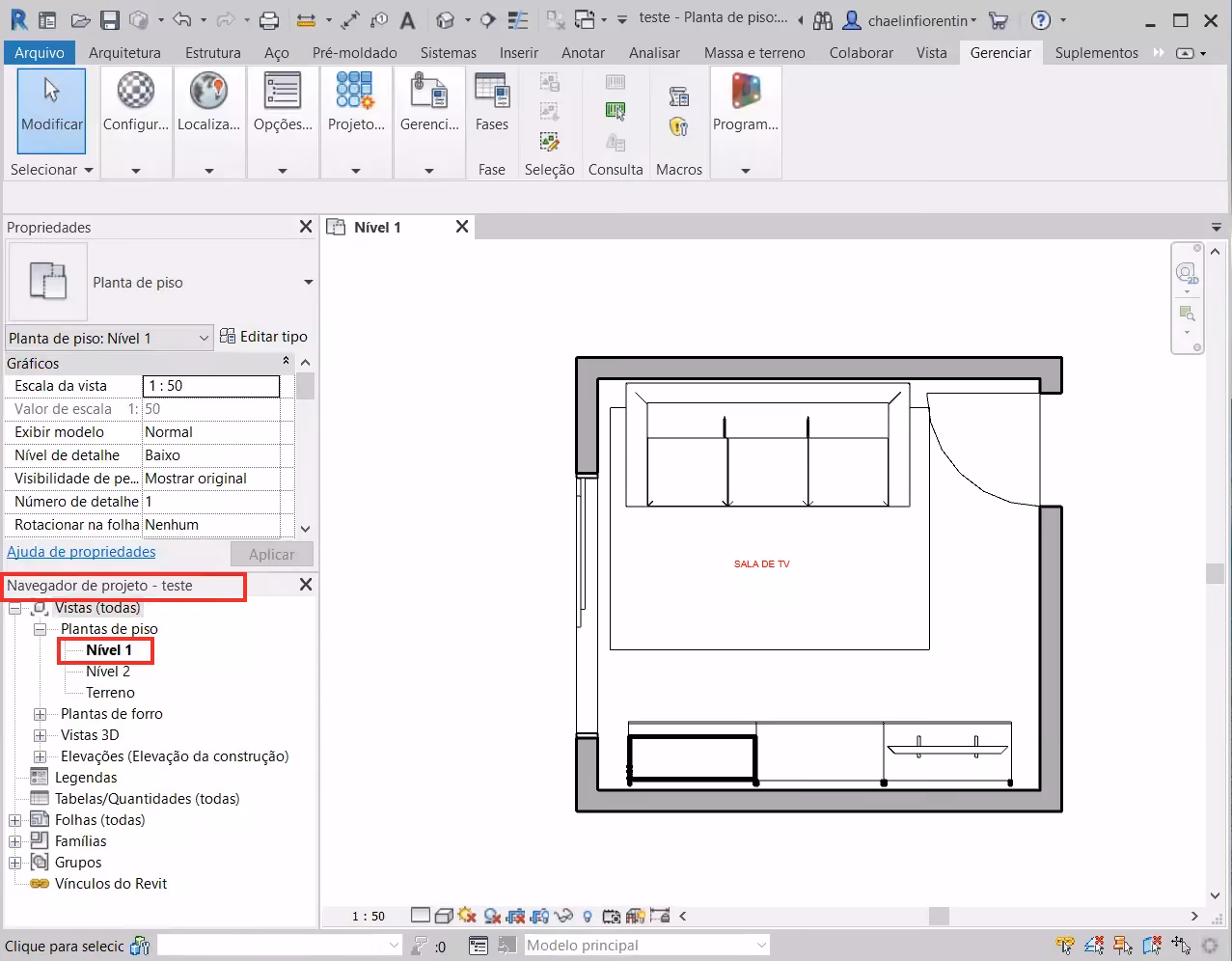 planta humanizada no Revit