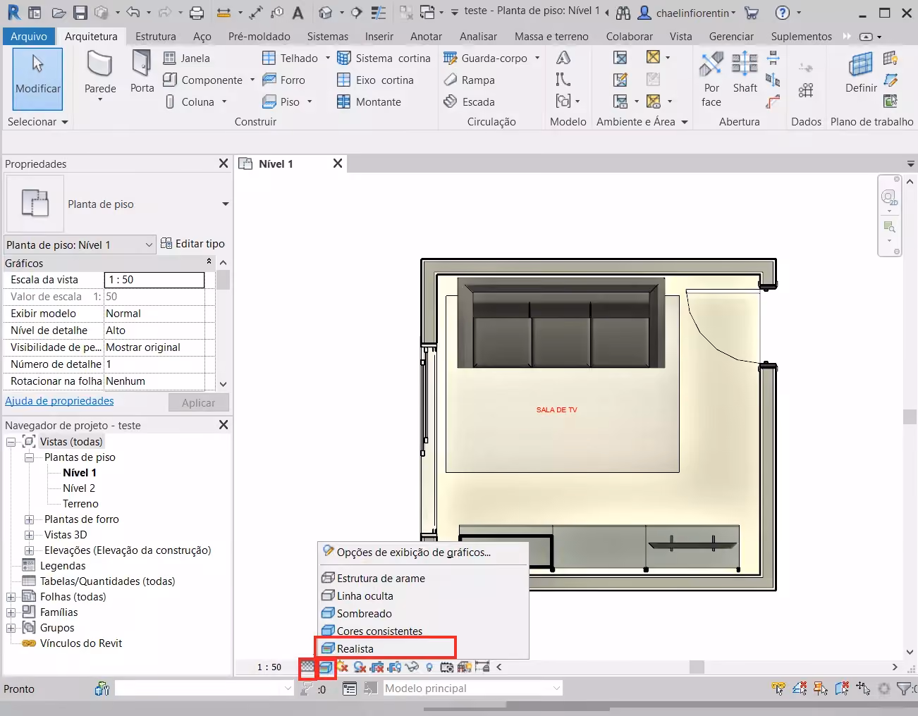 planta humanizada no Revit