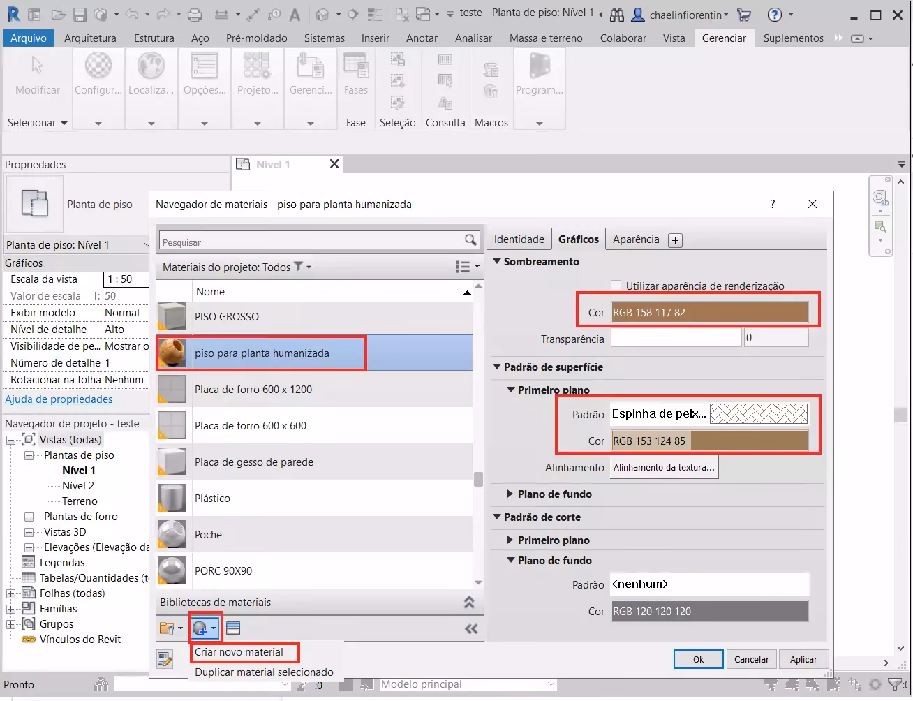 planta humanizada no Revit