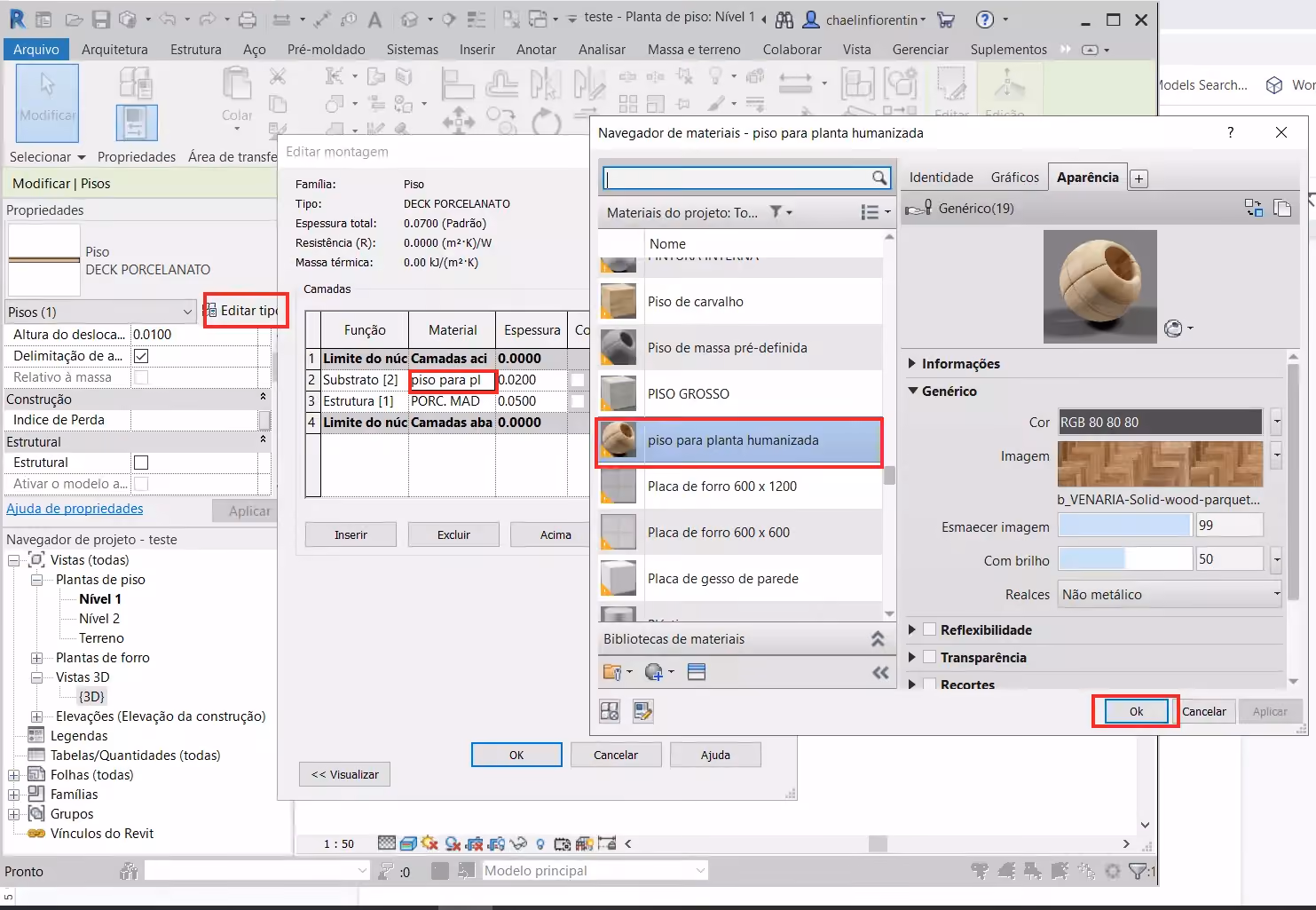 planta humanizada no Revit