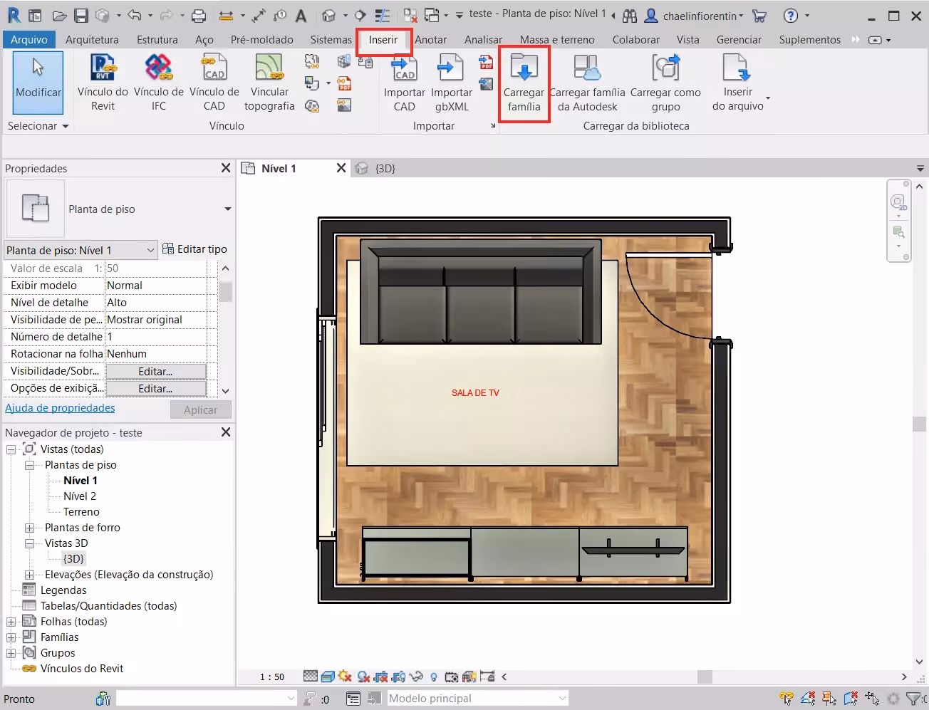 planta humanizada no Revit