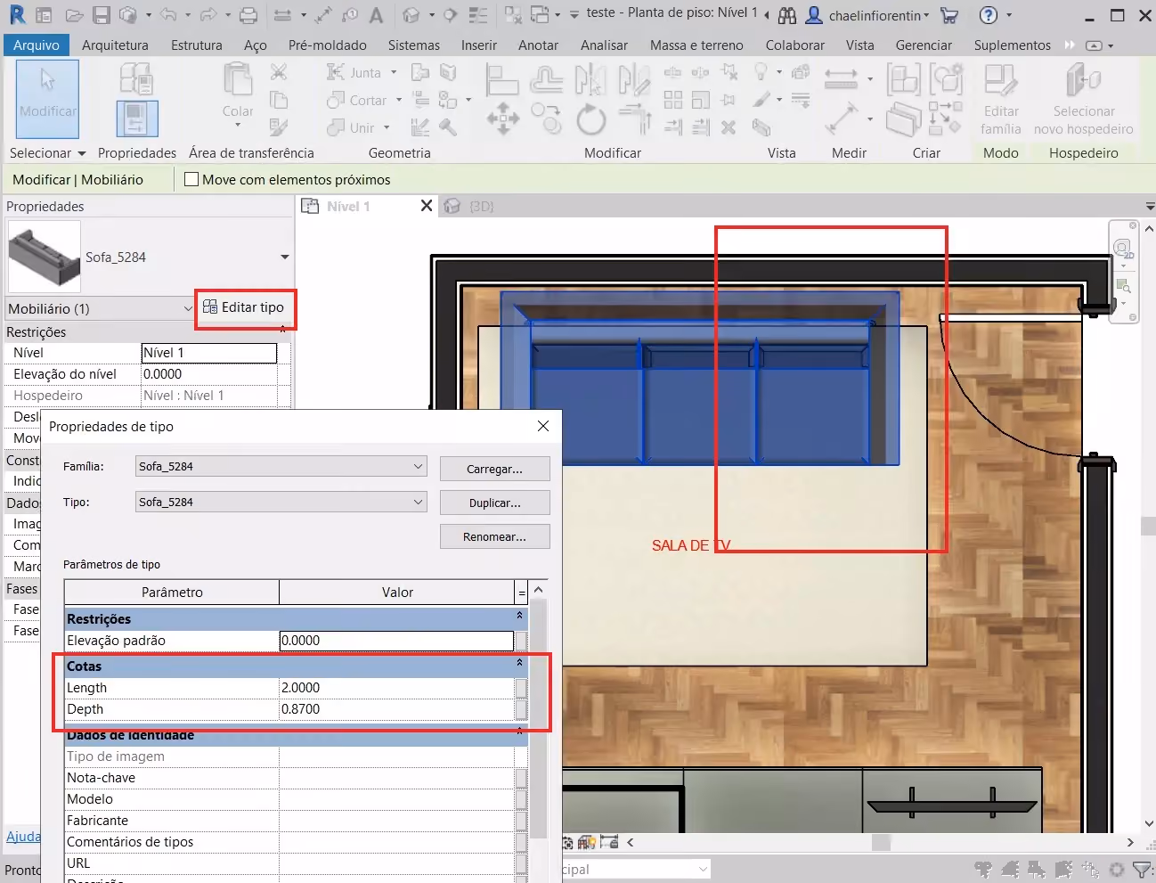 planta humanizada no Revit