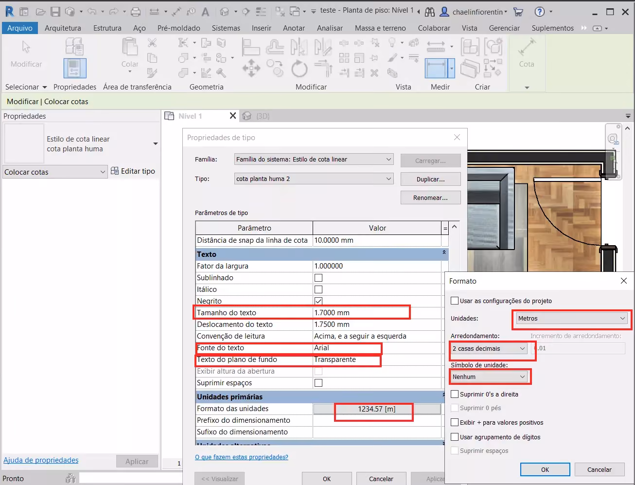 planta humanizada no Revit