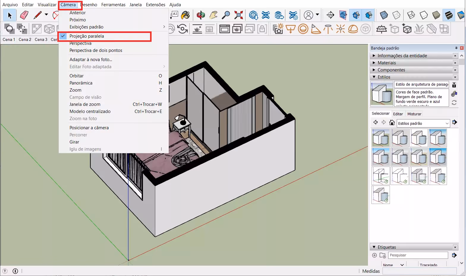 planta humanizada no SketchUp 