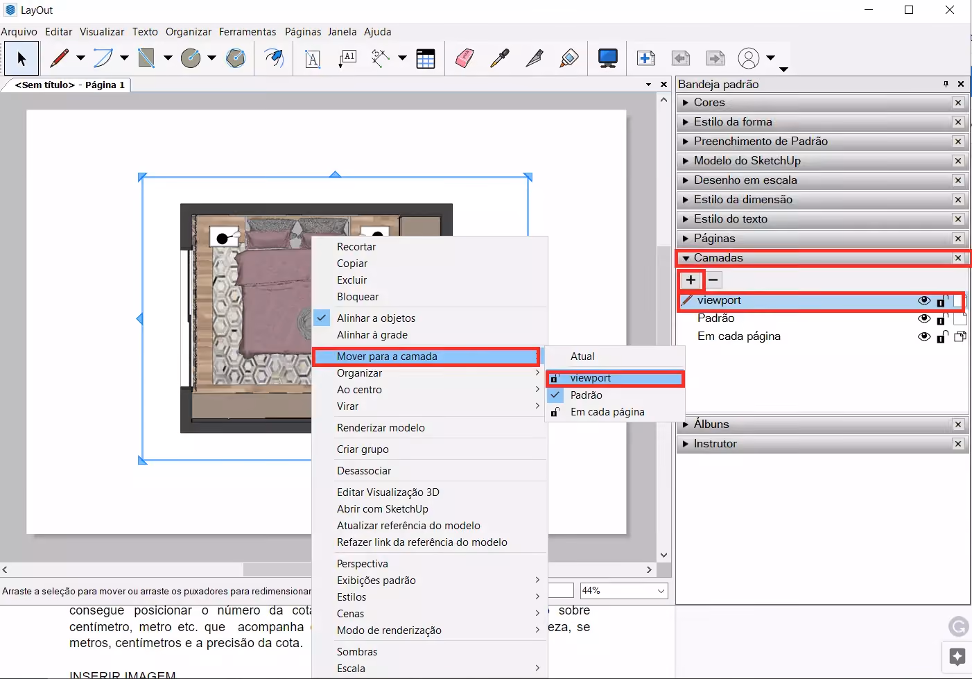 planta humanizada no SketchUp 