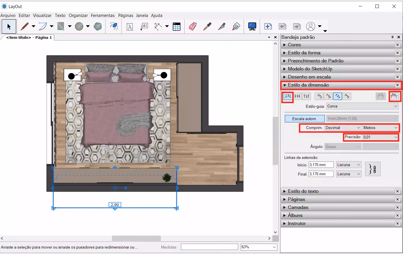 planta humanizada no SketchUp 