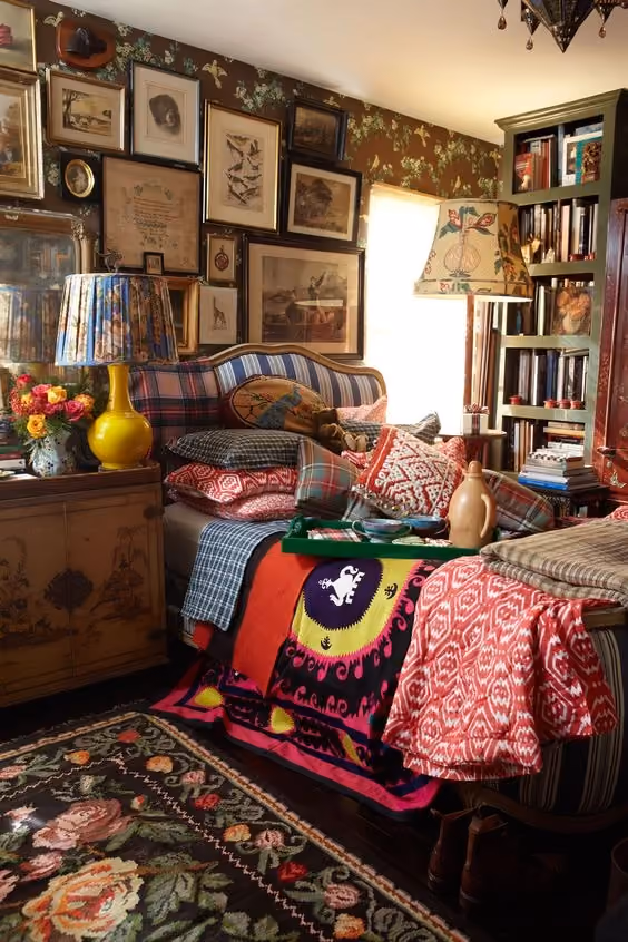 Decoração vintage maximalista