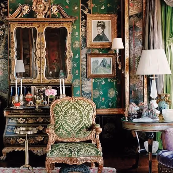 Decoração vintage maximalista