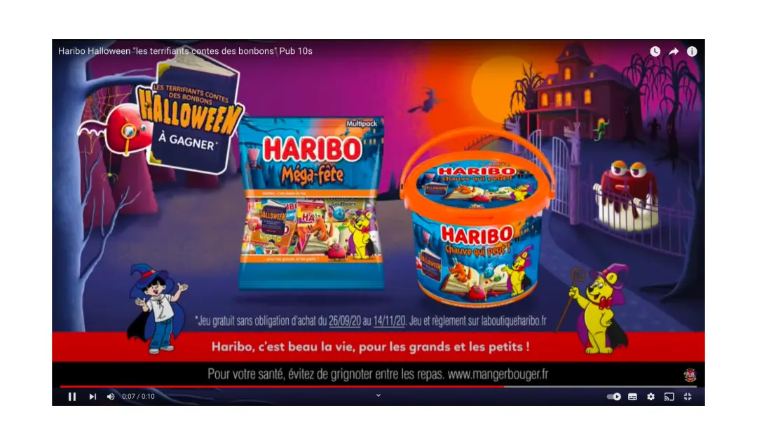 Relai de la campagne Haribo sur YouTube