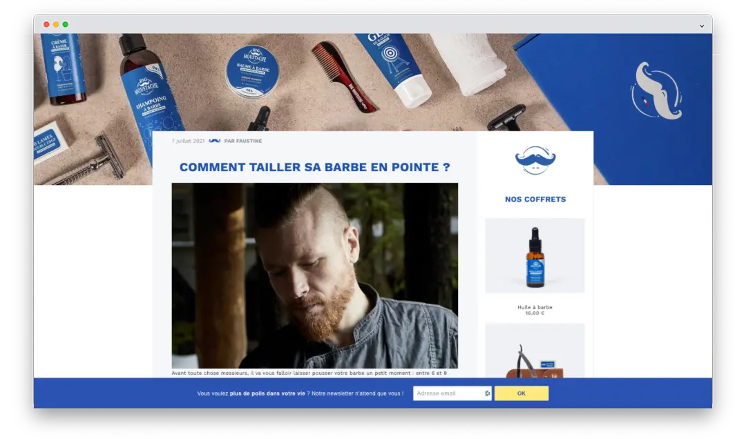 L'inscription à la newsletter thématique de Big Moustache
