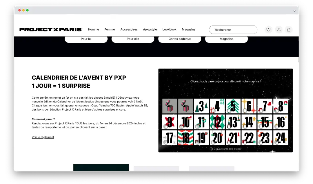 calendrier de l'avent Project X Paris