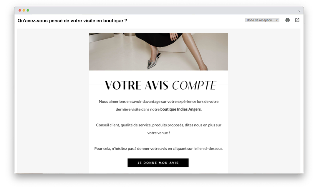 Le scénario automatisé de récolte d'avis d'Indies