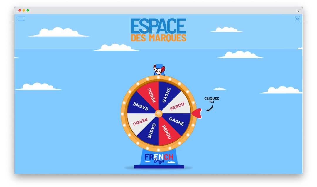 Roue de la fortune organisée par Espace des Marques à l'occasion des French Days
