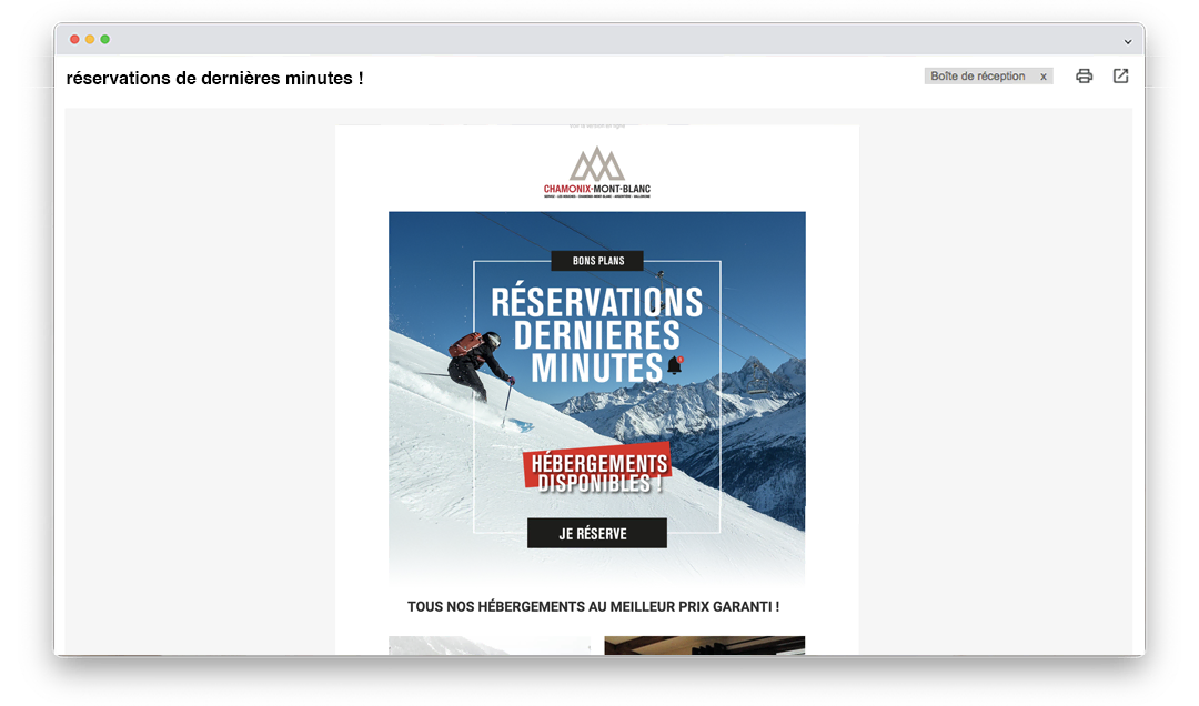 La newsletter "bons plans" de Chamonix-Mont-Blanc