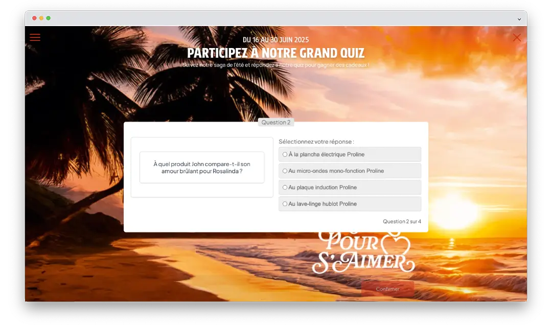 Quiz jeu marketing Darty