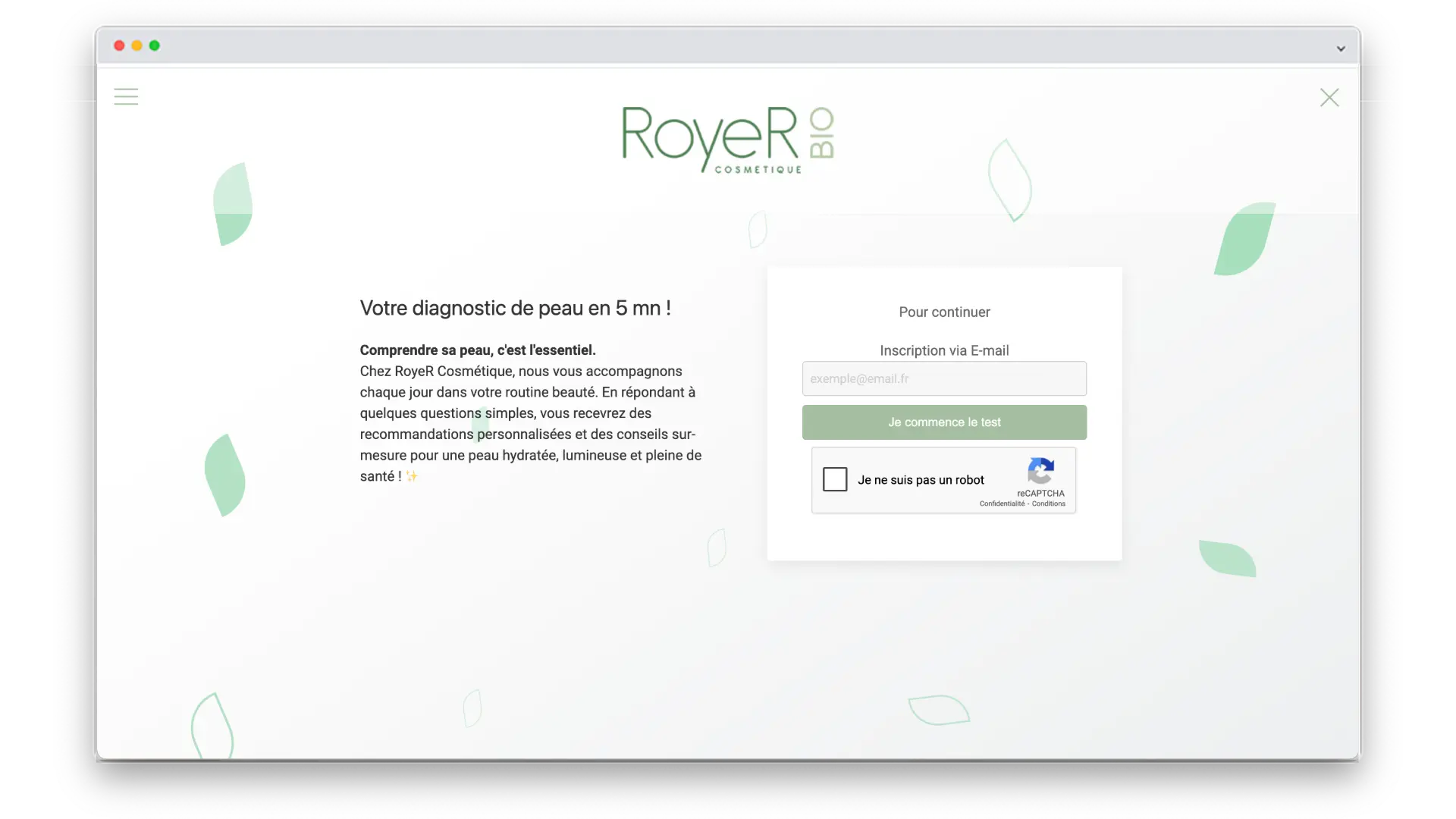 Diagnostic de peau Royer Cosmétique