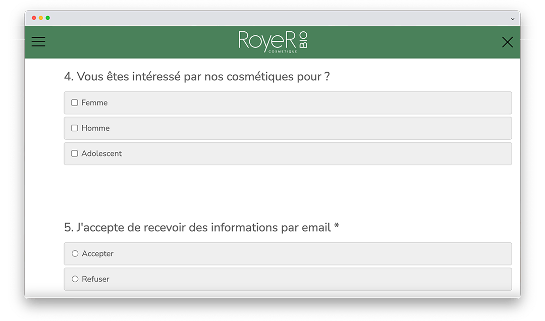 Royer récolte les centres d'intérêt de ses clients