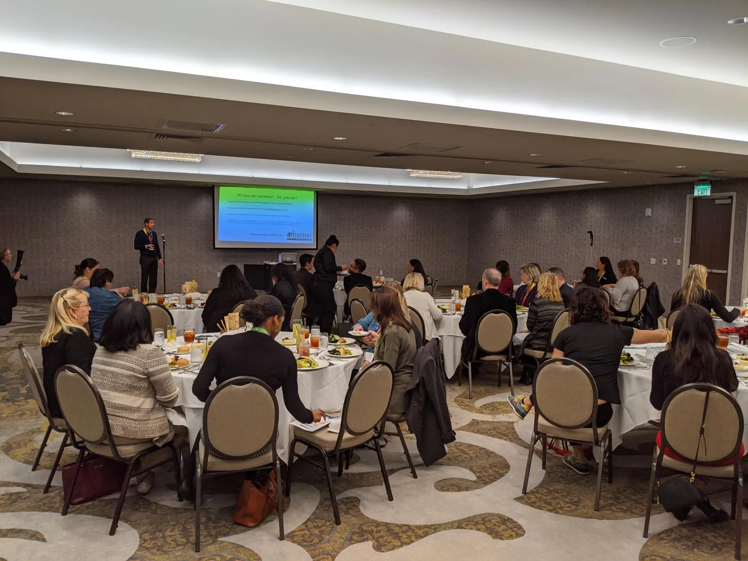 conference room full of attendants