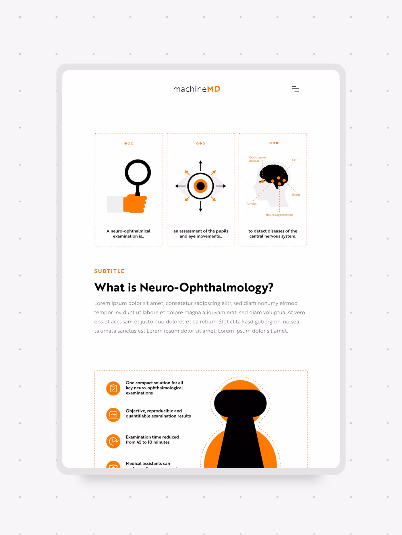 Weitere Ansicht zu Webdesign für Medtech Startup in Bern von der Agentur Namo