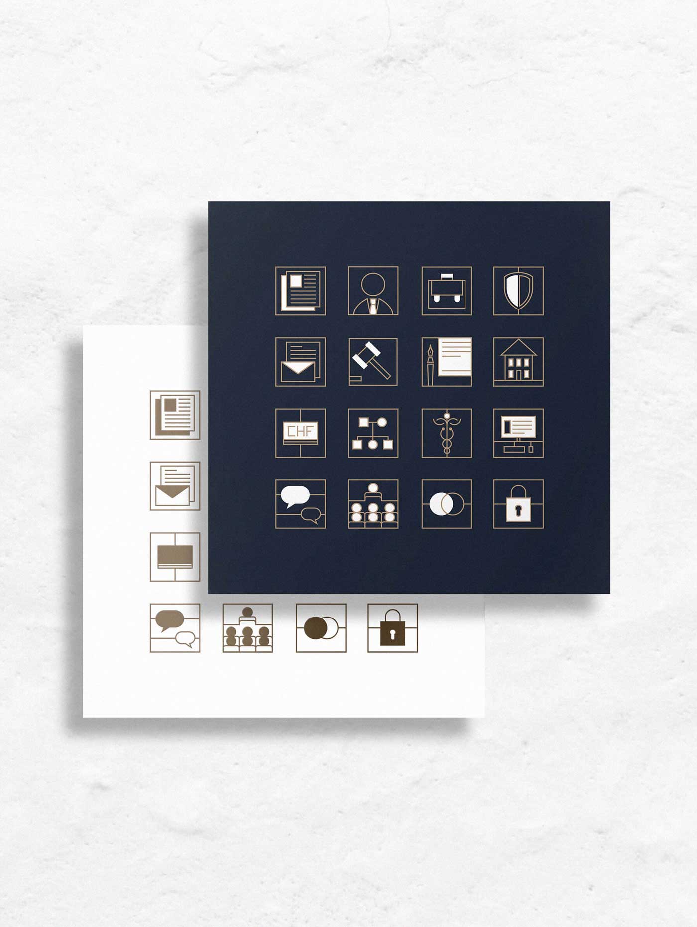 Icondesign für Angebote einer Anwaltskanzlei in Bern