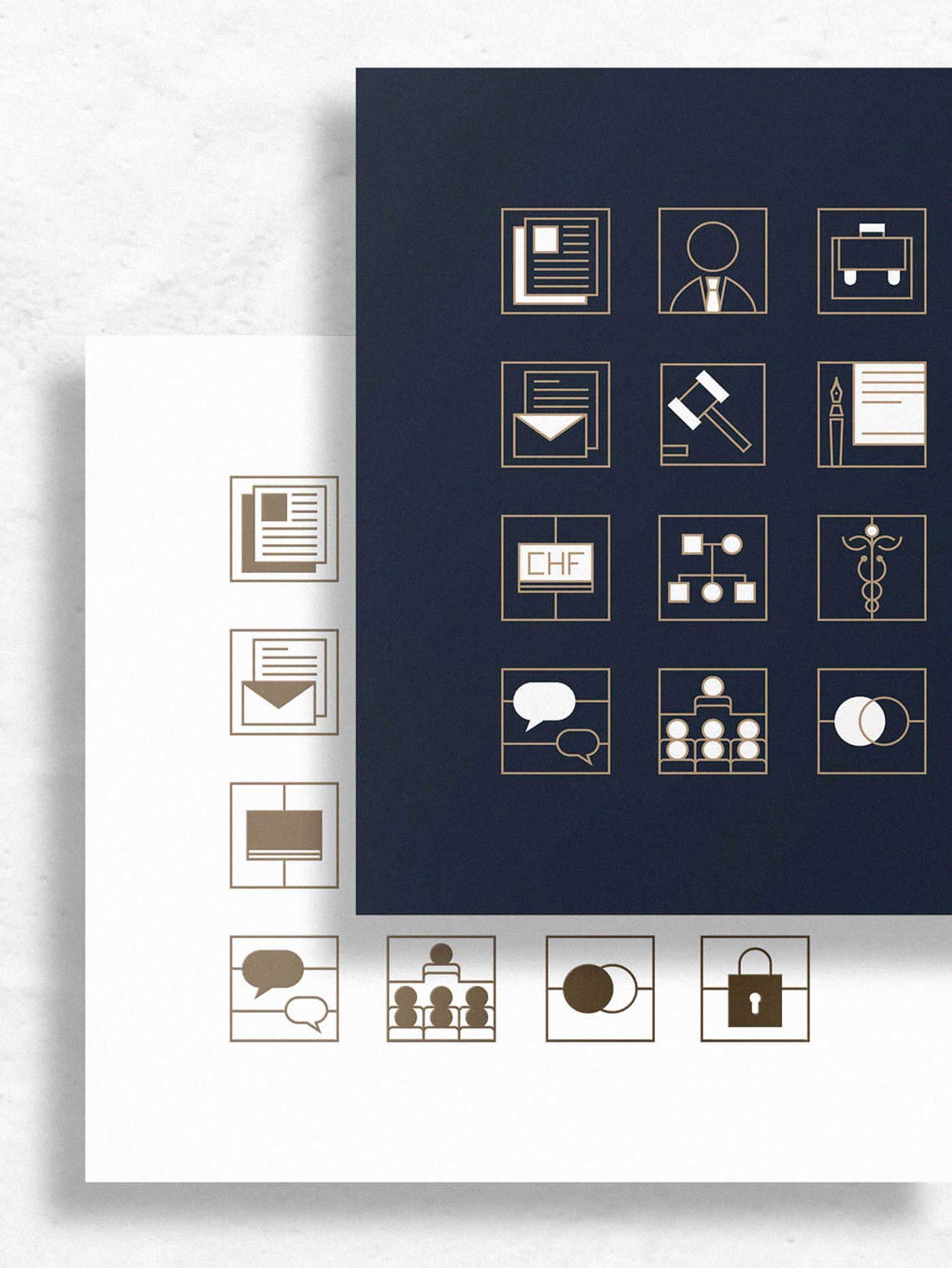 Detailansicht Icondesign für Angebote einer Anwaltskanzlei in Bern