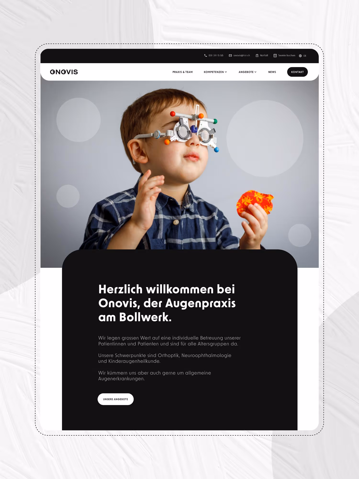 Webdesign für Augenarzrpraxis in Bern von der Agentur Namo
